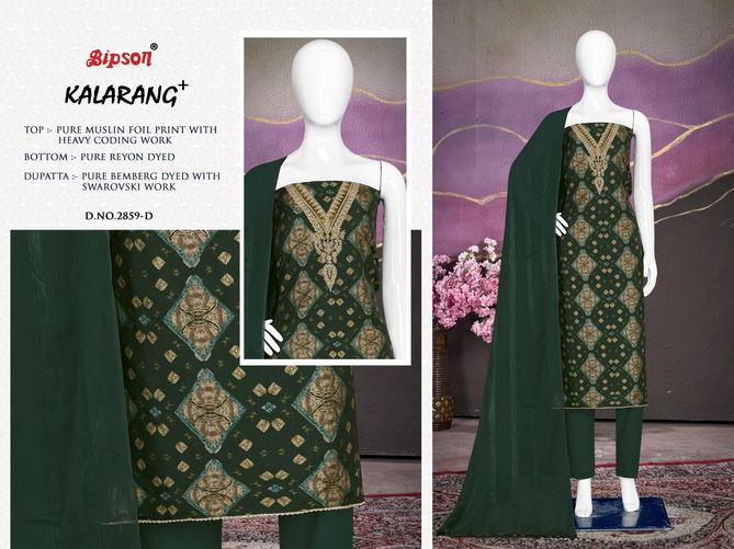 Kalarang 2859 By Bipson Viscose Muslin Printed Dress Material Wholesale Shop In Surat